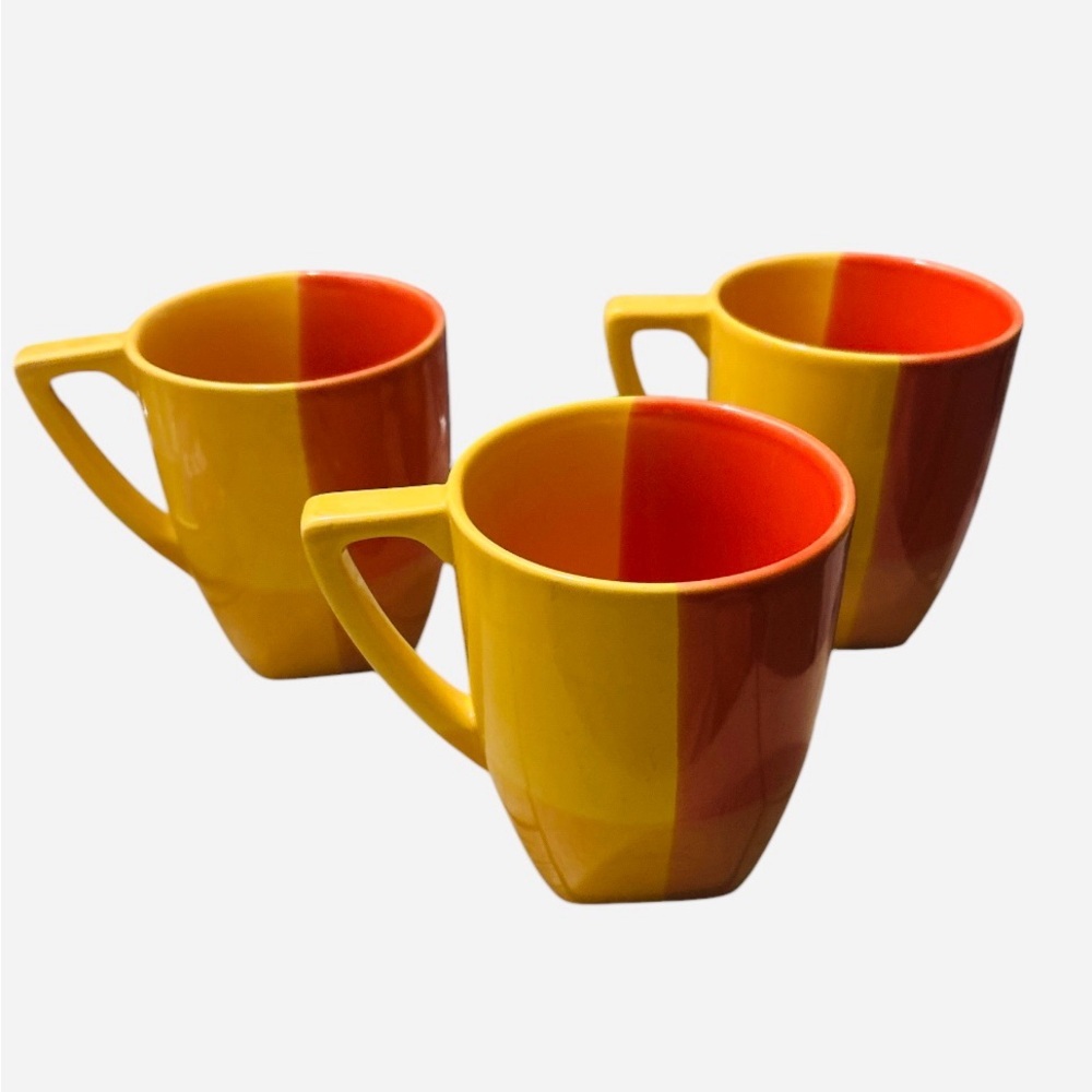 Set of 3 JCPenney Studio Color Tones Mugs – Red & Orange